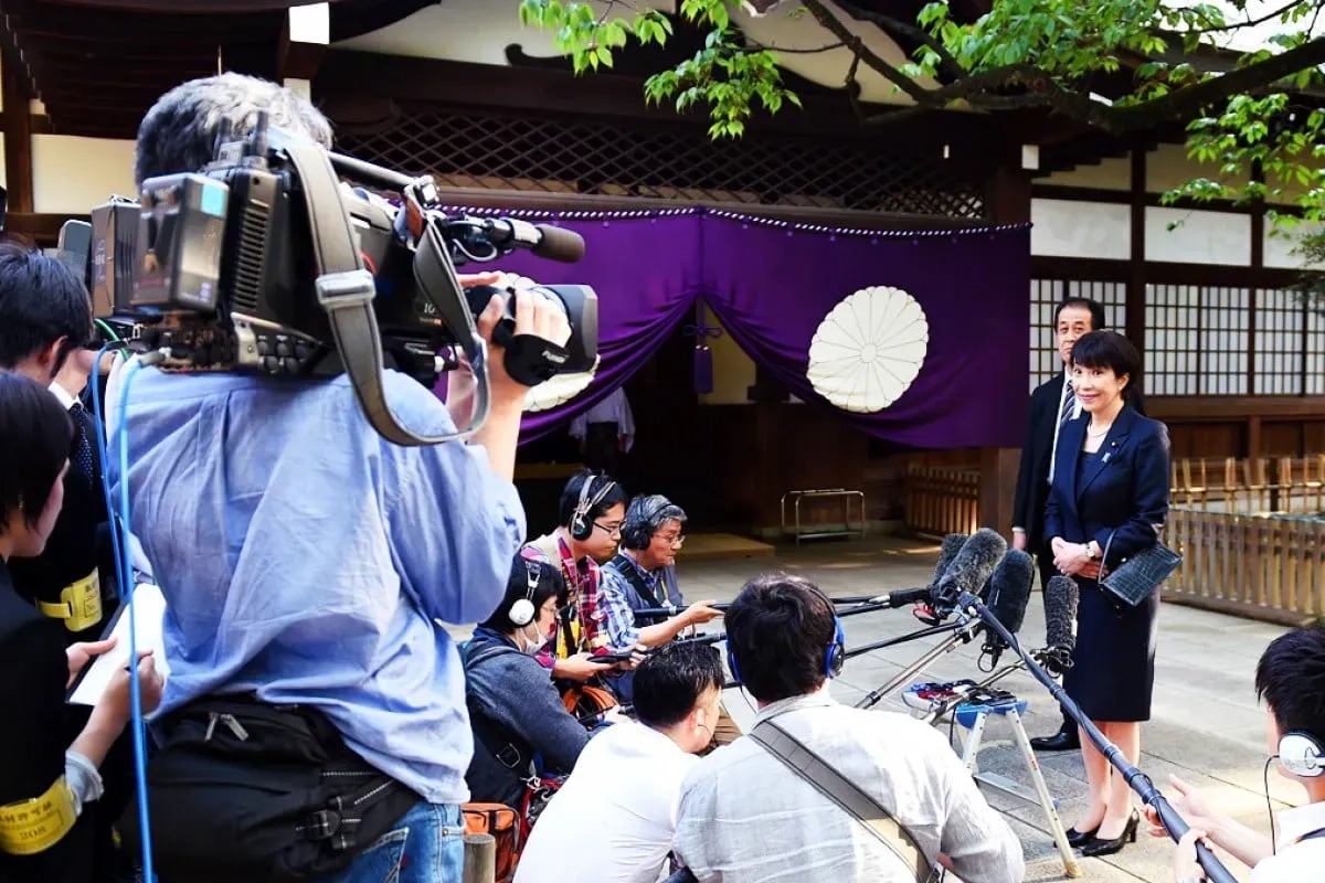 Takaichi at Yasukuni Shrine in 2015. Yikes...